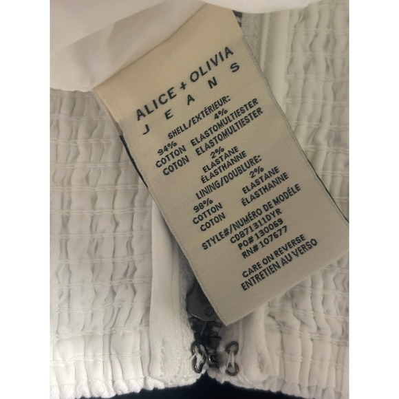 Alice + Olivia NEW Chels White Denim Jumpsuit Corset Zip Front Pockets Sz26 $495 - Picture 9 of 10